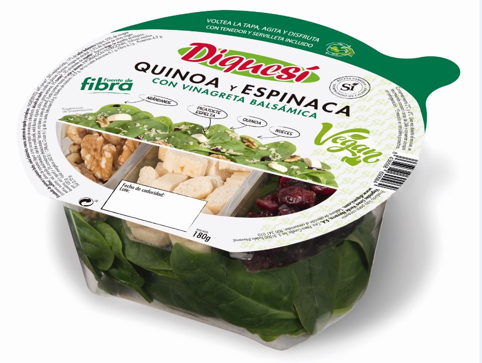 Ensalada completa DiqueSí Quinoa y Espinacas