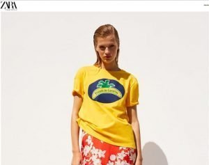 web zara camiseta platano canarias