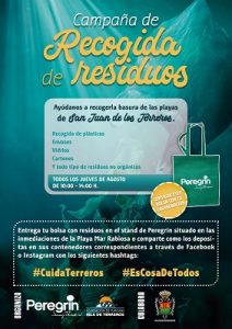 Peregrin campaña CuidaTerreros residuos playa