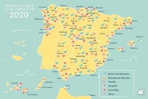 Mapa de donaciones de Mercadona en lo que va de 2020.
