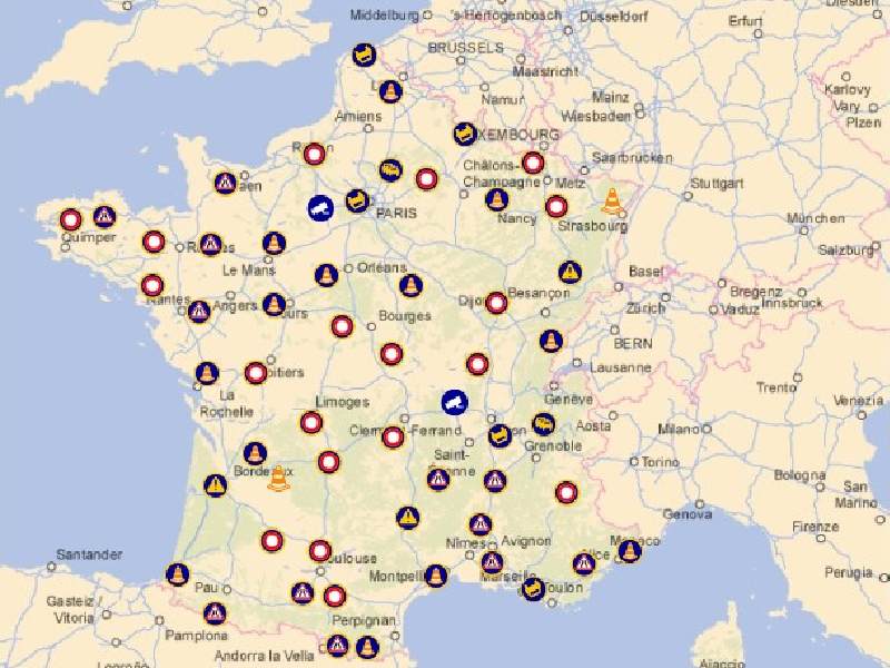 mapa carreteras francia protestas agricultores
