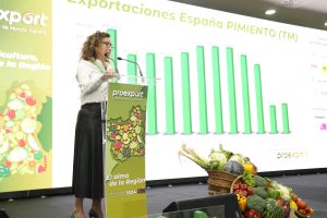 Eva Pérez, durante la Asamblea General de Proexport 2024