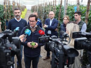 DANA daños invernadero Visita invernadero consejero andaluz y alcalde el ejido